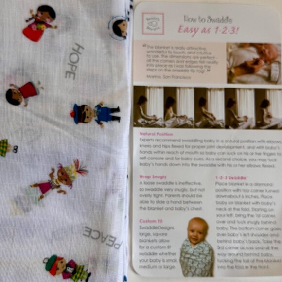SwaddleDesigns Baby Swaddle Blanket Muslin Cotton Kids Around The World Print - Picture 1 of 16